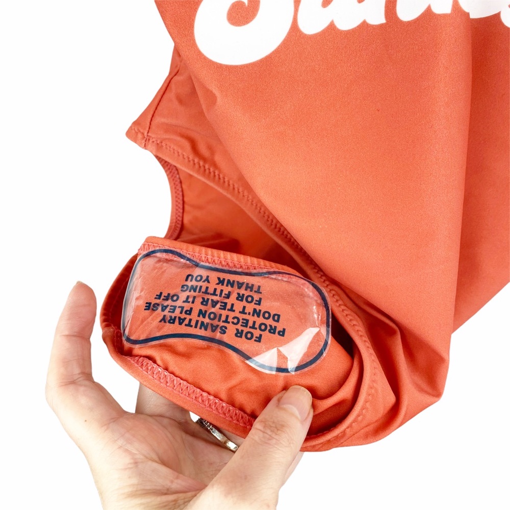 NEW SMYM MuMu Sunkissed One Piece Swimsuit Siesta Key Orange Plunge Size Small - Picture 10 of 16